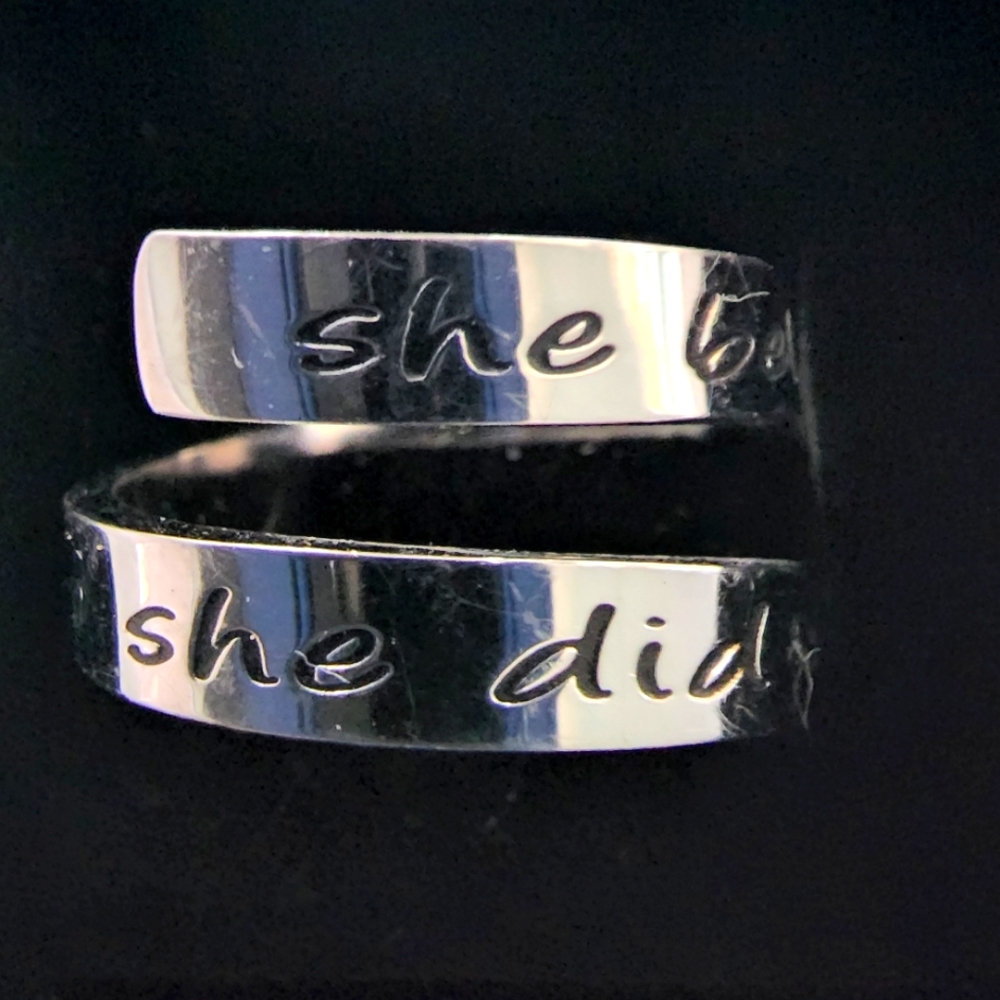 Silver Message Ring - image 1